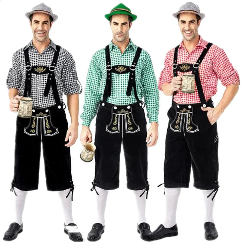 Deluxe Men's Oktoberfest Lederhosen with Plaid shirt Hat Costumes Bavaria Traditional Festival Beer Men Costume
Deluxe Men's Oktoberfest Lederhosen with Plaid shirt Hat Costumes Bavaria Traditional Festival Beer Men Costume