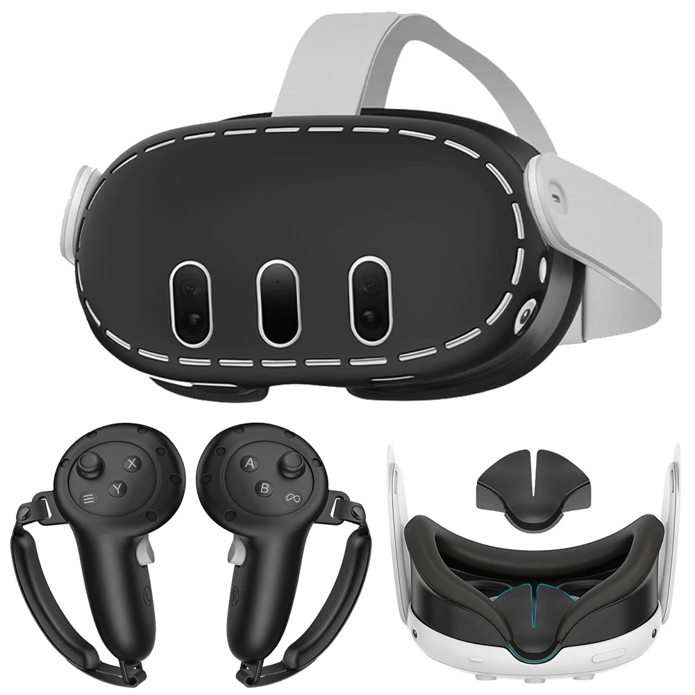 Силиконовый защитный чехол, оболочка, чехол для Meta Quest 3 VR гарнитуры, протектор захвата, устойчивый к поту чехол для лица, носоупоры, аксессуары виртуальной реальности 
Силиконовый защитный чехол, оболочка, чехол для Meta Quest 3 VR гарнитуры, протектор захвата, устойчивый к поту чехол для лица, носоупоры, аксессуары виртуальной реальности