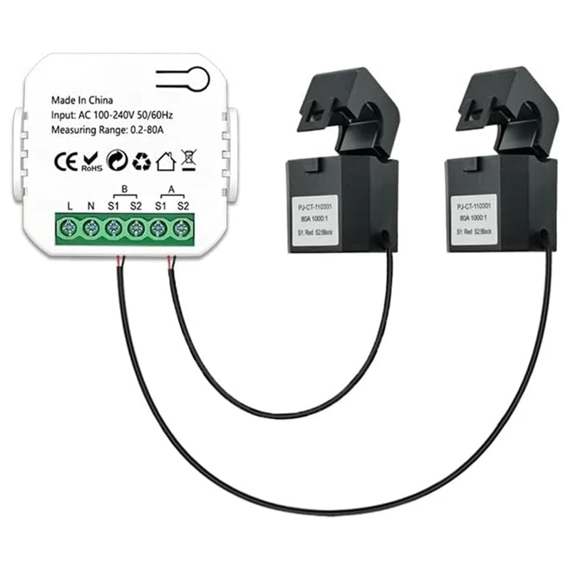 Tuya Wifi Intelligent Energy Meter Solar PV System Power Production Consumption Bidirectional Monitoring Meter With 2 CT
Tuya Wifi Intelligent Energy Meter Solar PV System Power Production Consumption Bidirectional Monitoring Meter With 2 CT