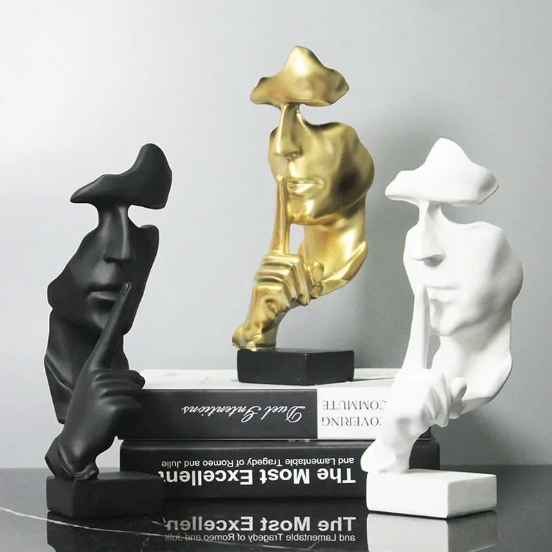 Resin 27cm Silence Is Gold Statues NO SAY Abstract Mask Figurines for Interior Home Office Desktop Decoration Objects
Resin 27cm Silence Is Gold Statues NO SAY Abstract Mask Figurines for Interior Home Office Desktop Decoration Objects