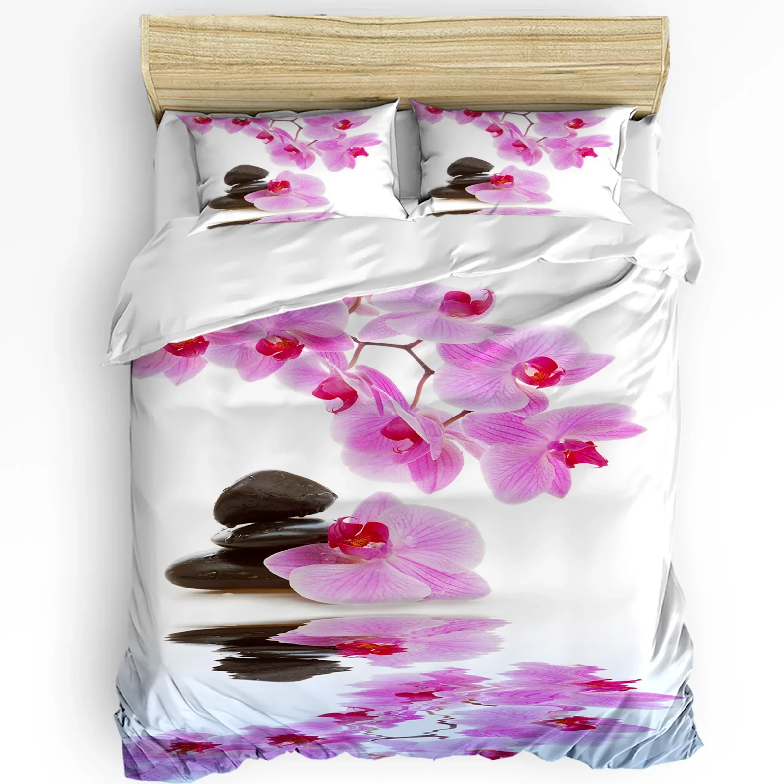 Flower Stone Pink Orchid Reflection White Duvet Cover 3pcs Bedding Set Home Textile Quilt Cover Pillowcases Bedding Set No Sheet
Flower Stone Pink Orchid Reflection White Duvet Cover 3pcs Bedding Set Home Textile Quilt Cover Pillowcases Bedding Set No Sheet
