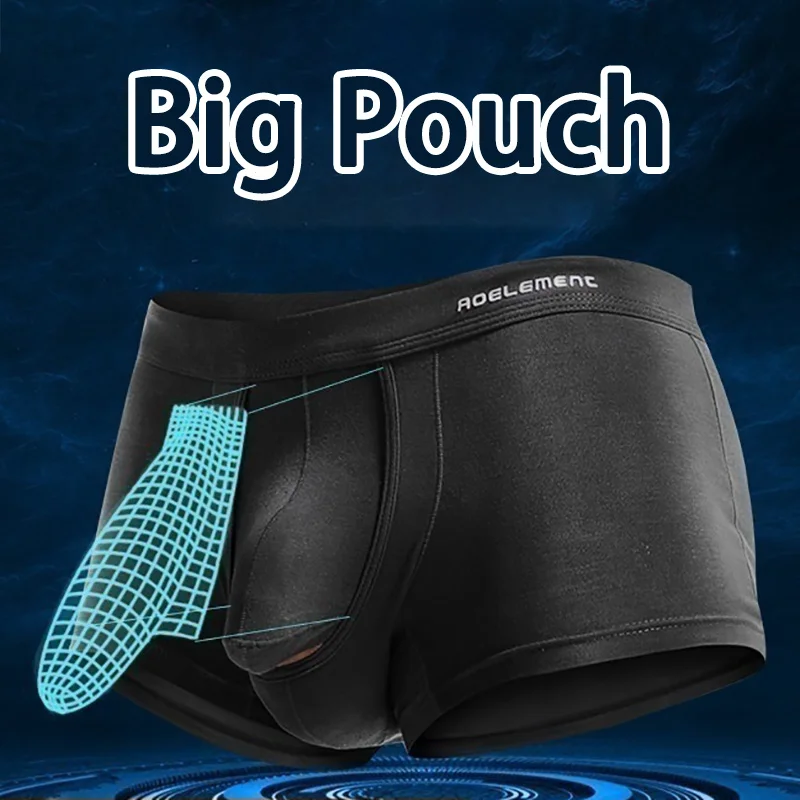 

Man Bulge Pouch Elephant Nose Boxers Big Pouch U-Convex Underwears Modal Divided Pocket Lingerie Summer Elastic Waist Underpants