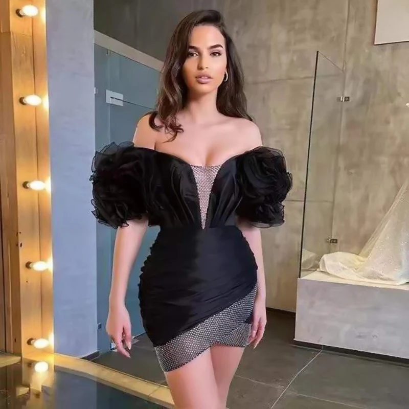 Luxury Brand Designer Mesh Patchwork Slim Mini Dress Women Slash Neck Dew Shoulder Sexy Package Buttocks Party Vestidos 2023 New
Luxury Brand Designer Mesh Patchwork Slim Mini Dress Women Slash Neck Dew Shoulder Sexy Package Buttocks Party Vestidos 2023 New