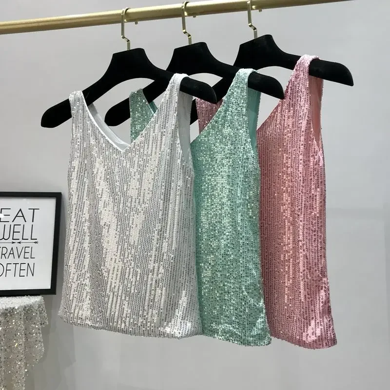 2024 New Sparkling Vest Summer Sexy Performance Clothing Nightclub Sleeveless Bottoming Shirt Sequined Top Women
2024 New Sparkling Vest Summer Sexy Performance Clothing Nightclub Sleeveless Bottoming Shirt Sequined Top Women