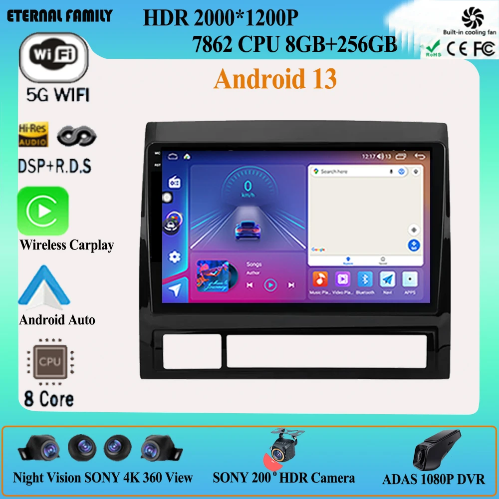 Автомобильный мультимедийный проигрыватель на Android 13 с GPS-навигацией, радио для Toyota TACOMA HILUX 2005-2013, WIFI, Раздельный экран, BT плеер, 4G LTE, 2din, без DVD
Автомобильный мультимедийный проигрыватель на Android 13 с GPS-навигацией, радио для Toyota TACOMA HILUX 2005-2013, WIFI, Раздельный экран, BT плеер, 4G LTE, 2din, без DVD