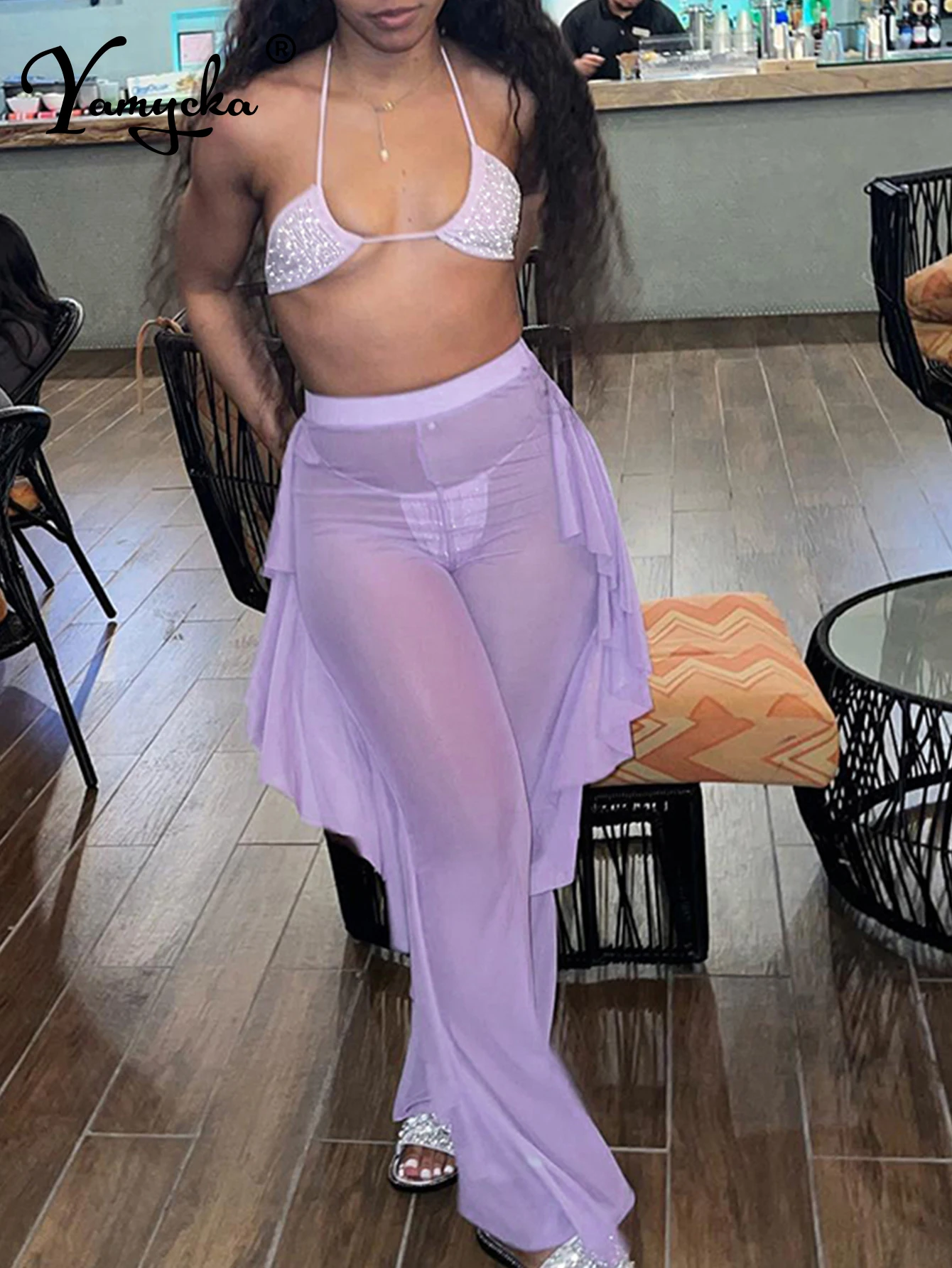 Sexy see through mesh rhinestone jumpsuit women 2023 summer ruffles birthday club outfits body overalls beach party jumpsuits
Sexy see through mesh rhinestone jumpsuit women 2023 summer ruffles birthday club outfits body overalls beach party jumpsuits