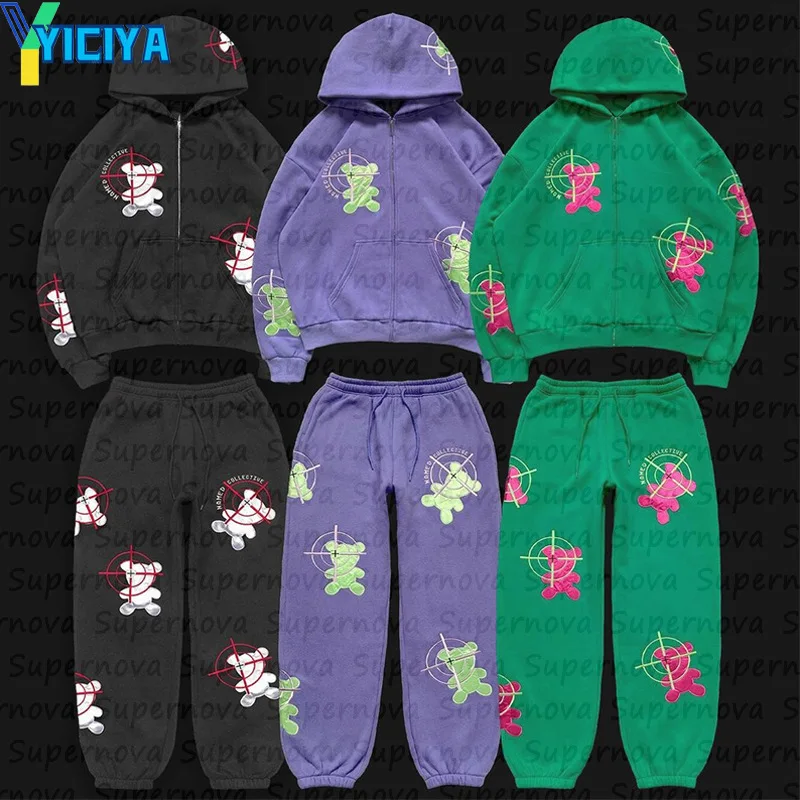 YICIYA pant sets y2k Bear pattern New outfit pants and Zipper hoodes suit unisex Two piece set winter Tracksuit Woman fashion
YICIYA pant sets y2k Bear pattern New outfit pants and Zipper hoodes suit unisex Two piece set winter Tracksuit Woman fashion