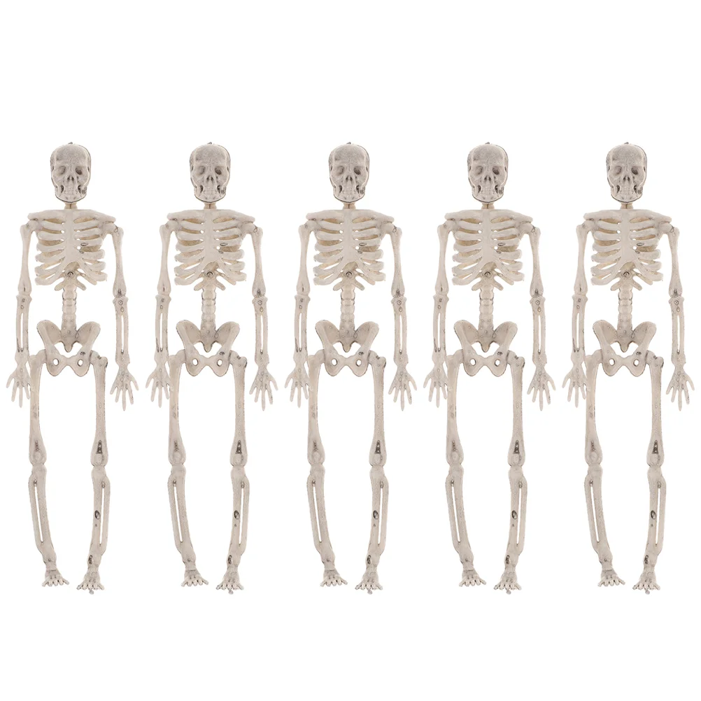 

Haunted House Skeletons Prop Halloween Small Skeletons Human Body Bone Models Horror Scary Movable Big Skull Decorations