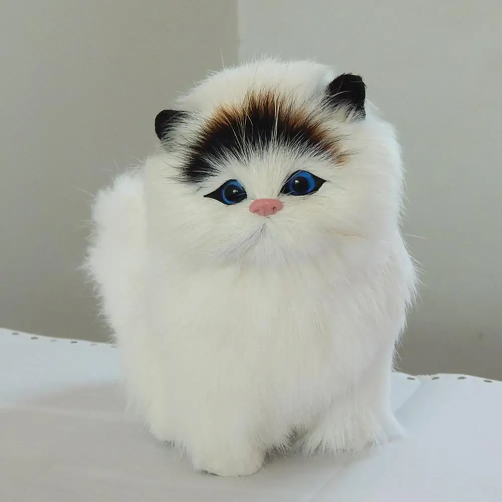 Фото Имитация кота из натуральной овечьей шерсти плюшевая игрушка электронные куклы