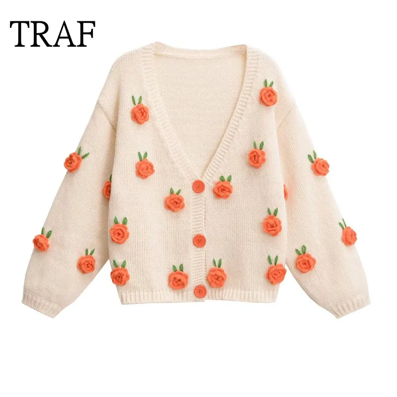 TRAF Women Cardigan 2023 Fashion Flowers Cardigans Jackets Long Sleep Top Single Breasted Sweater Woman Warm Sweaters Chic Tops
TRAF Women Cardigan 2023 Fashion Flowers Cardigans Jackets Long Sleep Top Single Breasted Sweater Woman Warm Sweaters Chic Tops