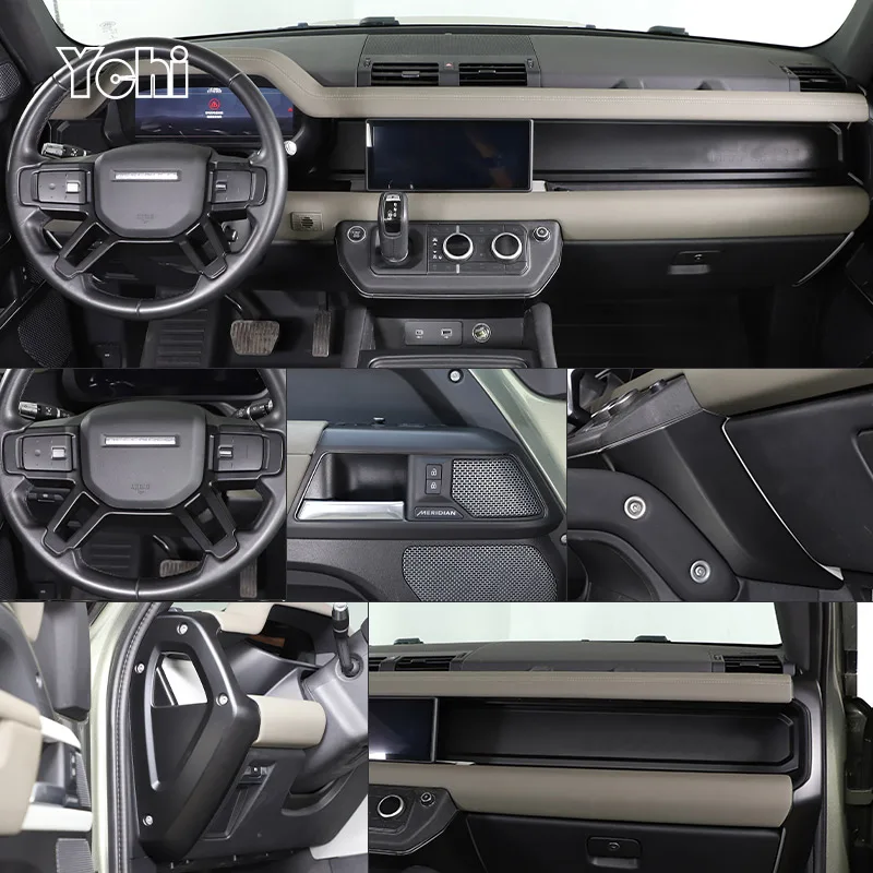 

Матовый черный АБС-пластик для Land Rover Defender 110 2020-24, Защитная крышка для модификации интерьера автомобиля, декоративная накладка, автомобильные аксессуары