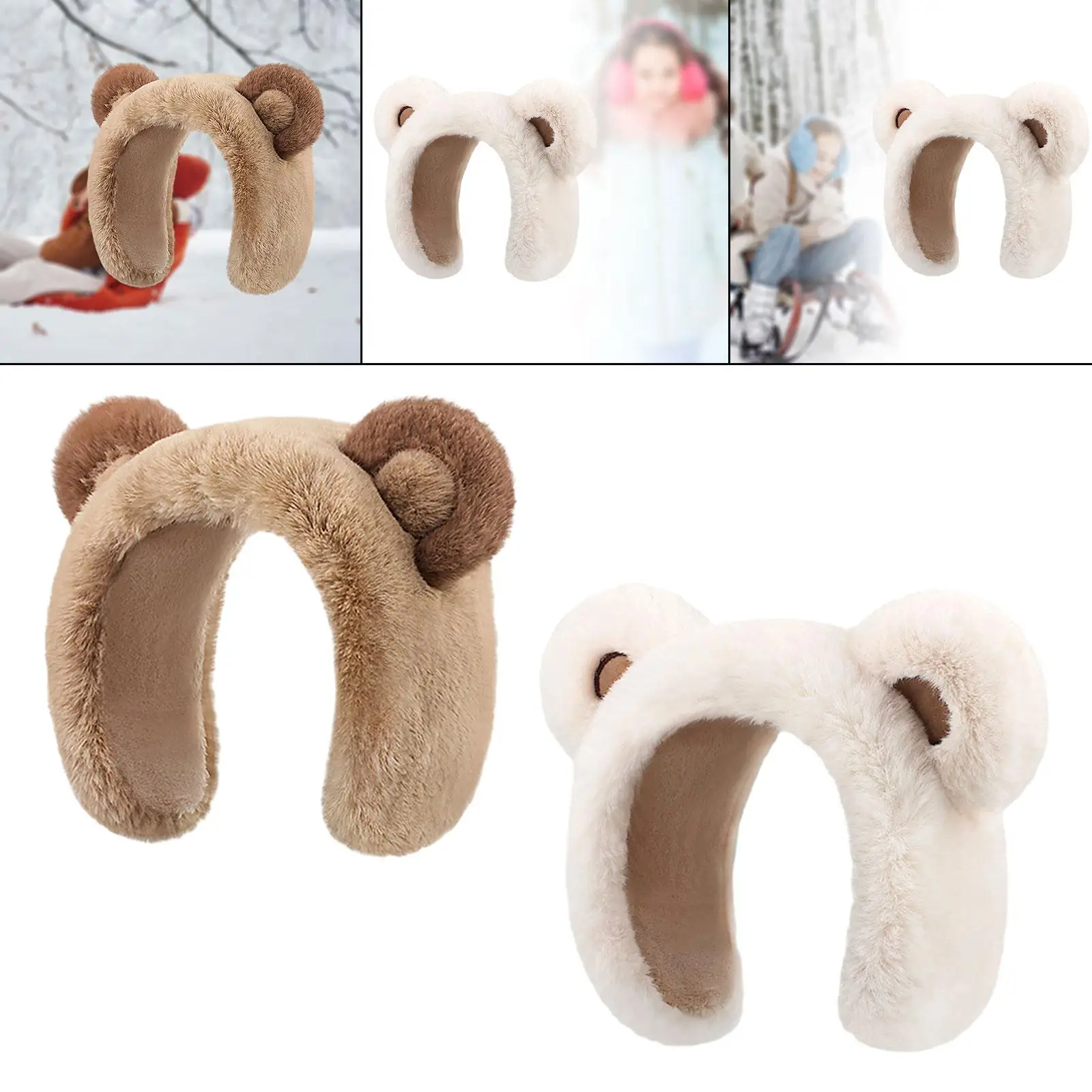 

Plush Ear Warmers Bear Coldproof Earflaps Picnic Winter Earmuffs for Women