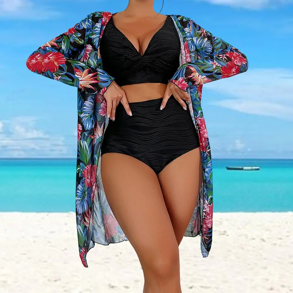 Body-hugging Swimsuit Colorful Floral Print Women's Swimsuit Set with Bra Panties Cover-up Soft Quick Dry Beach Bikini for Sun
Body-hugging Swimsuit Colorful Floral Print Women's Swimsuit Set with Bra Panties Cover-up Soft Quick Dry Beach Bikini for Sun