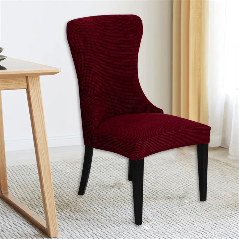 Housses de chaise incurvée en polaire de Style nordique, couvre-siège, extensible, amovible, lavable, pour salle à manger, pour salon Housses de chaise incurvée en polaire de Style nordique, couvre-siège, extensible, amovible, lavable, pour salle à manger, pour salon