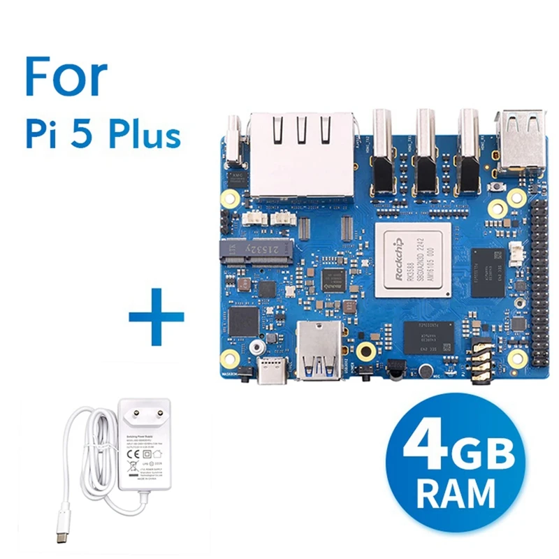 Комплект макетной платы для Orange Pi 5 Plus, 4 Гб, RK3588, 64 бит, 2,5 Гб, поддержка M.2 слота, 2230 Wi-Fi, 6 BT, Комплект модуля, вилка европейского стандарта
Комплект макетной платы для Orange Pi 5 Plus, 4 Гб, RK3588, 64 бит, 2,5 Гб, поддержка M.2 слота, 2230 Wi-Fi, 6 BT, Комплект модуля, вилка европейского стандарта