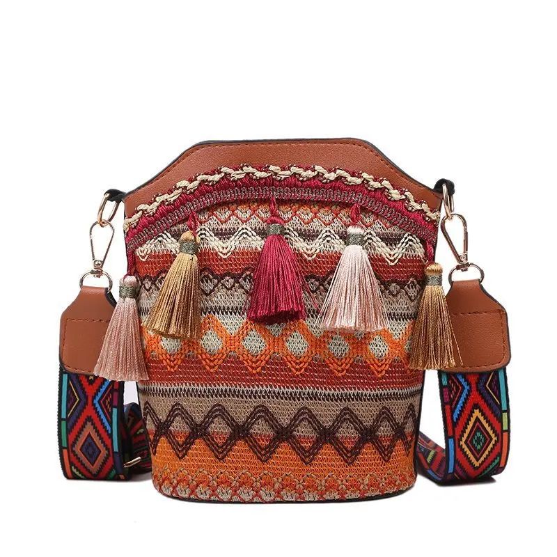 Vintage National Women's Bag Tassel Ethnic Handwoven Crossbody Bag Hippie Sling Shoulder Bags For Ladies Small Handbag 4 Colors
Vintage National Women's Bag Tassel Ethnic Handwoven Crossbody Bag Hippie Sling Shoulder Bags For Ladies Small Handbag 4 Colors