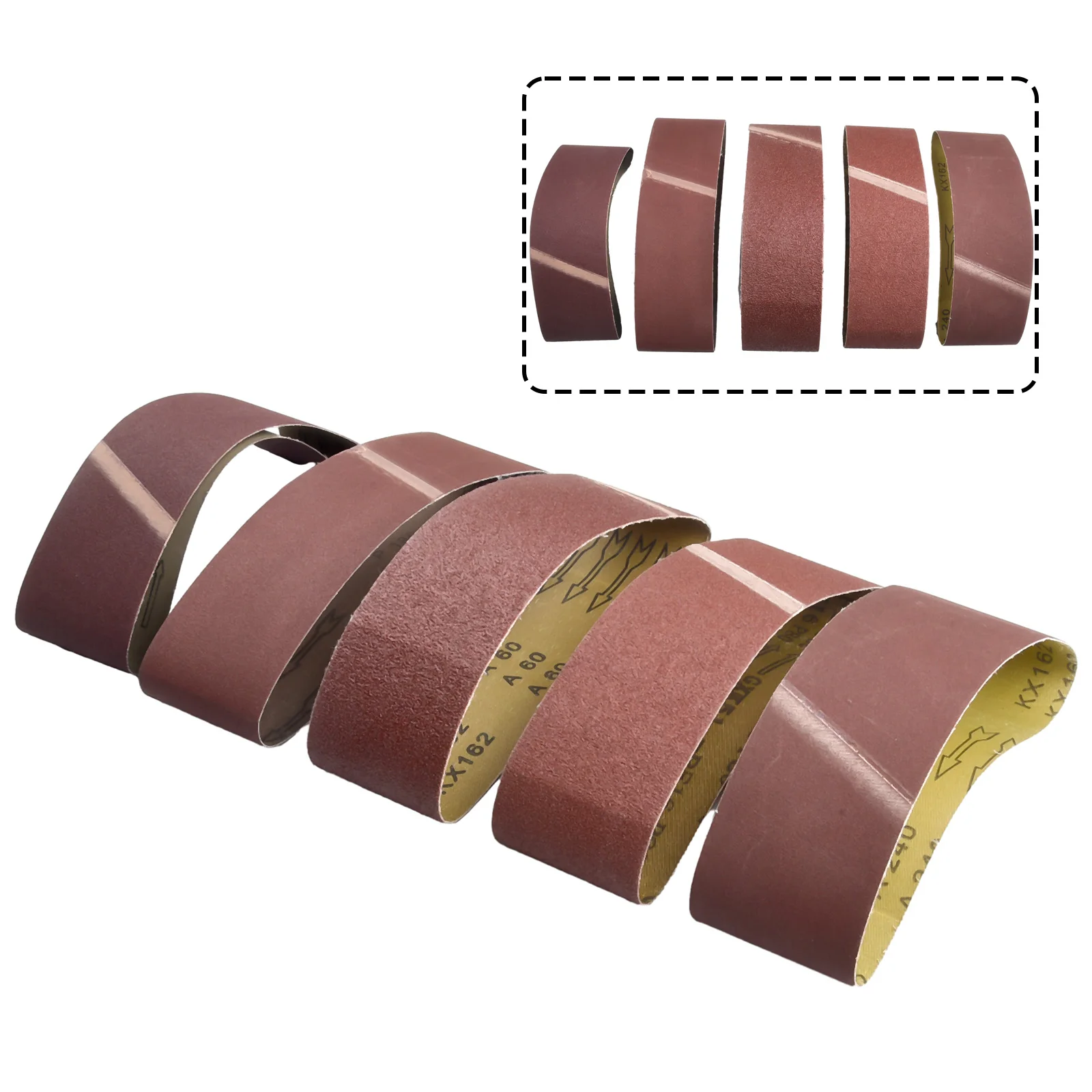 Abrasive Band Sanding Belts 75mm*533mm 5 Pieces 60/80/120/180/240 Grits Accessories Alumina Burgundy Replacement
Abrasive Band Sanding Belts 75mm*533mm 5 Pieces 60/80/120/180/240 Grits Accessories Alumina Burgundy Replacement