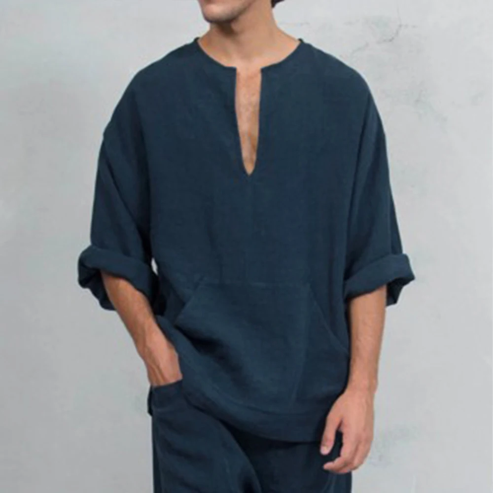 2023 New Men's Spring Loose Linen T-Shirts Male Solid Color Oversized Cotton Linen V-Neck Tops Men Casual White T Shirt
2023 New Men's Spring Loose Linen T-Shirts Male Solid Color Oversized Cotton Linen V-Neck Tops Men Casual White T Shirt