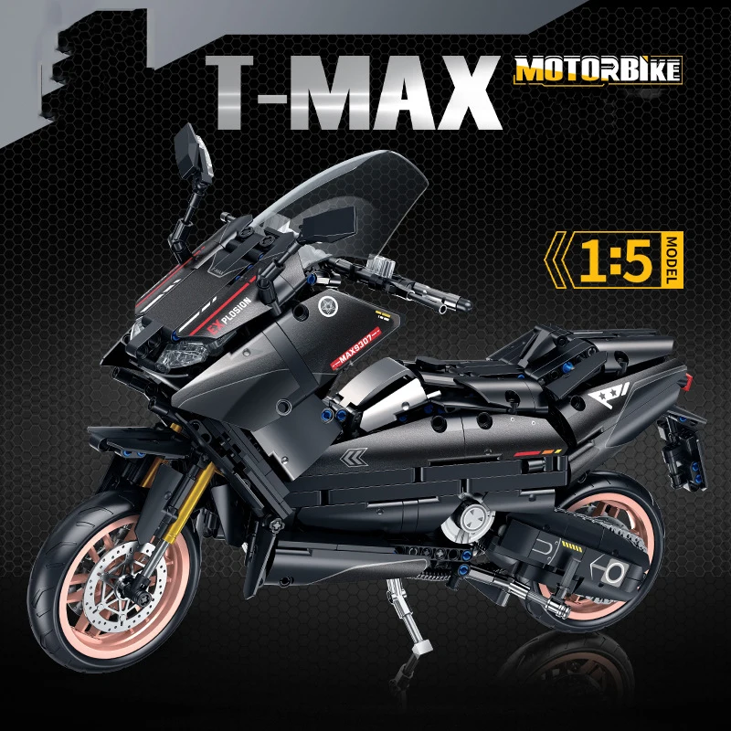 

Technical Building Block 1:5 Scale Japan Yama T-max Motorcycle Assemble Model Bricks Motor Toys Collection For Boys Gifts