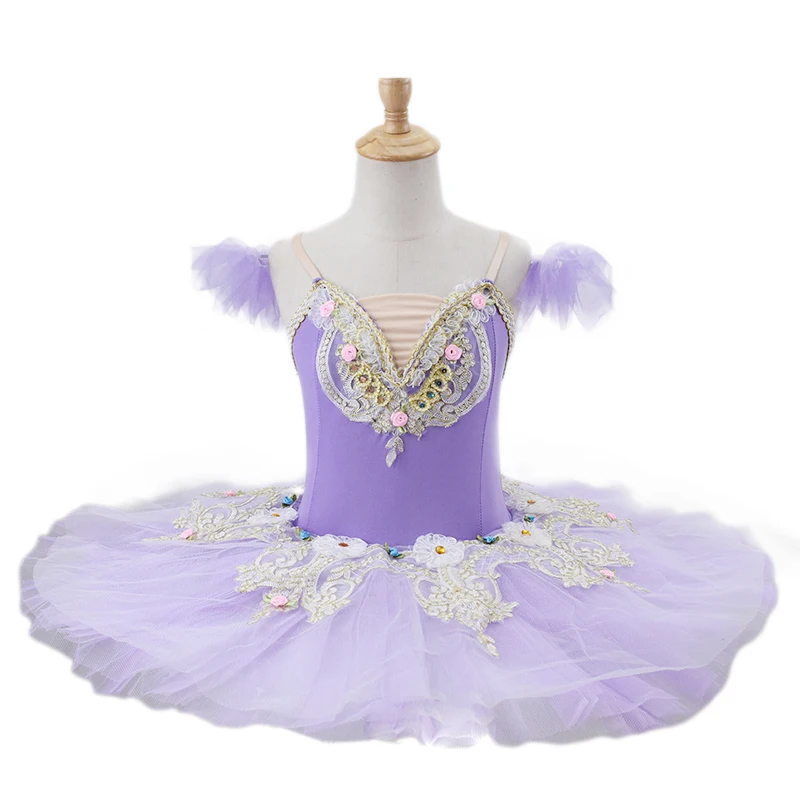 

2023 New Flower Girls Professional Ballet Tutu Dress Adult Kids Womens Platter Pancake Swan Lake Ballerina Stage Dance Costume