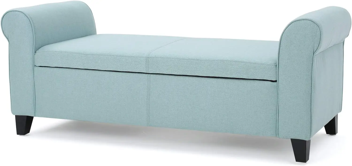 Armed Fabric Storage Bench, Light Blue, 19.75 inches deep x 50.00 inches wide x 19.50 inches high Moving straps Moving straps
Armed Fabric Storage Bench, Light Blue, 19.75 inches deep x 50.00 inches wide x 19.50 inches high Moving straps Moving straps