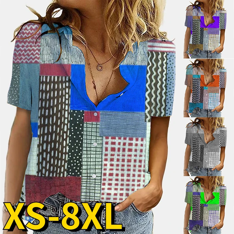 2023 Spring Summer Everyday Street Trend Blouse Women Retro Loose Size New Design Printing Button Short Sleeve Sexy V-neck Shirt
2023 Spring Summer Everyday Street Trend Blouse Women Retro Loose Size New Design Printing Button Short Sleeve Sexy V-neck Shirt