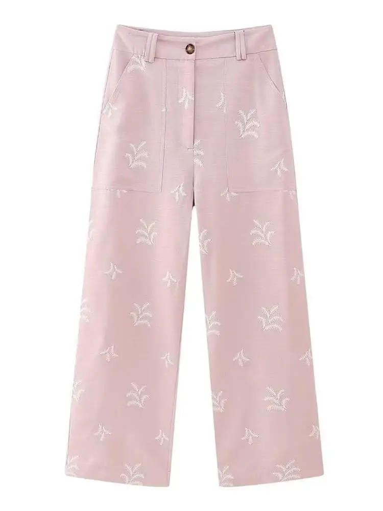 MESTTRAF Women Fashion Y2K Contrast Embroidery Linen Pants Vintage High Waist Zipper Fly Female Trousers Streetwear
MESTTRAF Women Fashion Y2K Contrast Embroidery Linen Pants Vintage High Waist Zipper Fly Female Trousers Streetwear