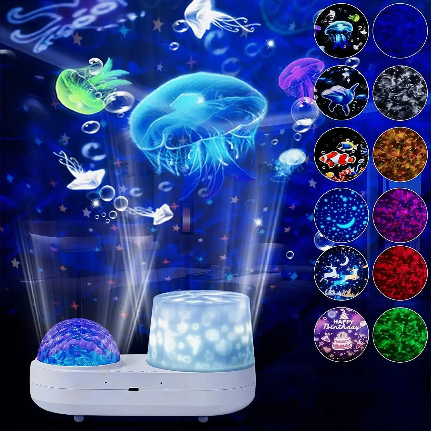 

Галактический Звездный проектор, ночник, перезаряжаемый, цветной, Океанский, вращающийся ночник для детей, рождественский подарок для малышей с USB