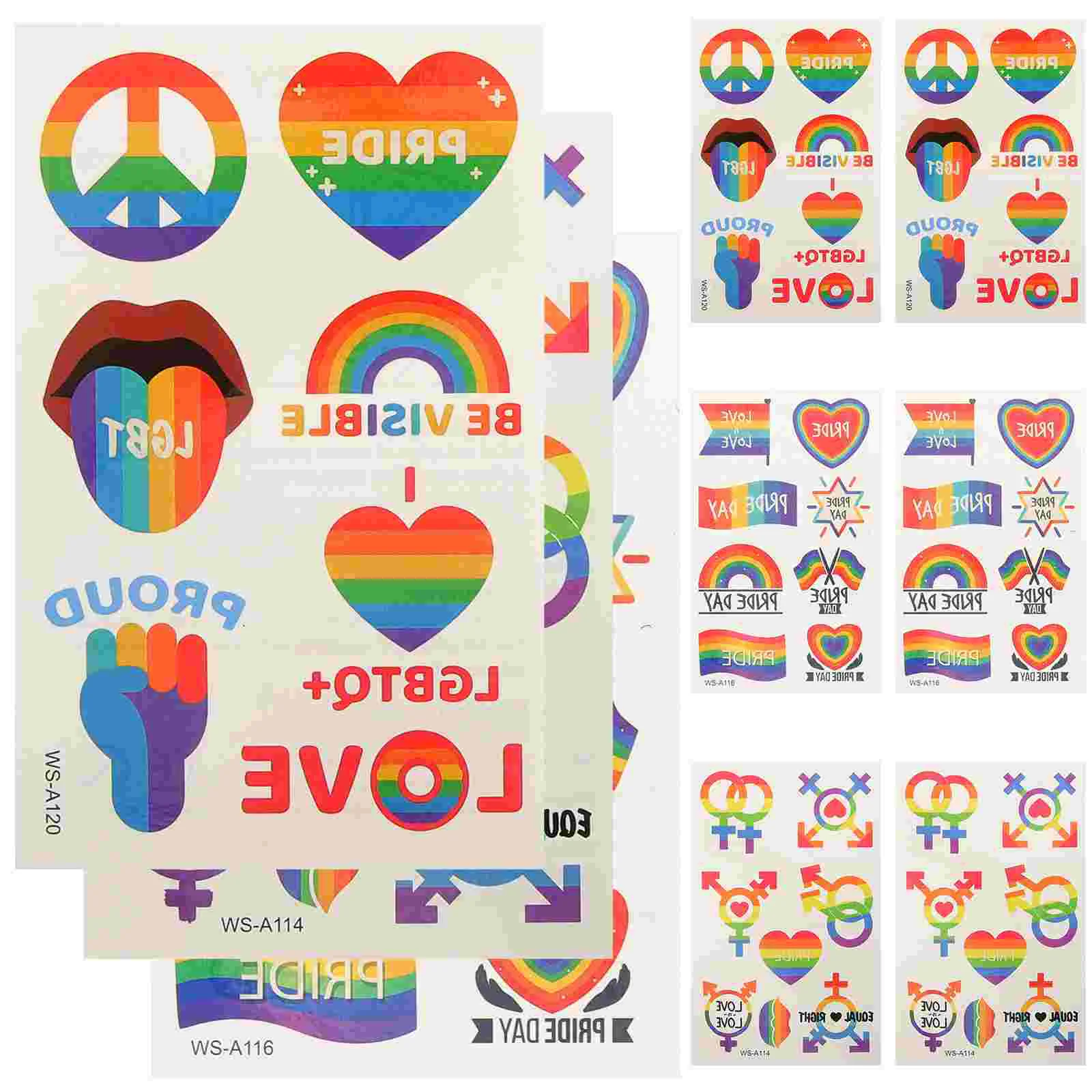 9 Sheets Gay Stickers DIY Decals Rainbow Tattoo Face Tattoos Celebrations Copper Plate Temporary Child
9 Sheets Gay Stickers DIY Decals Rainbow Tattoo Face Tattoos Celebrations Copper Plate Temporary Child