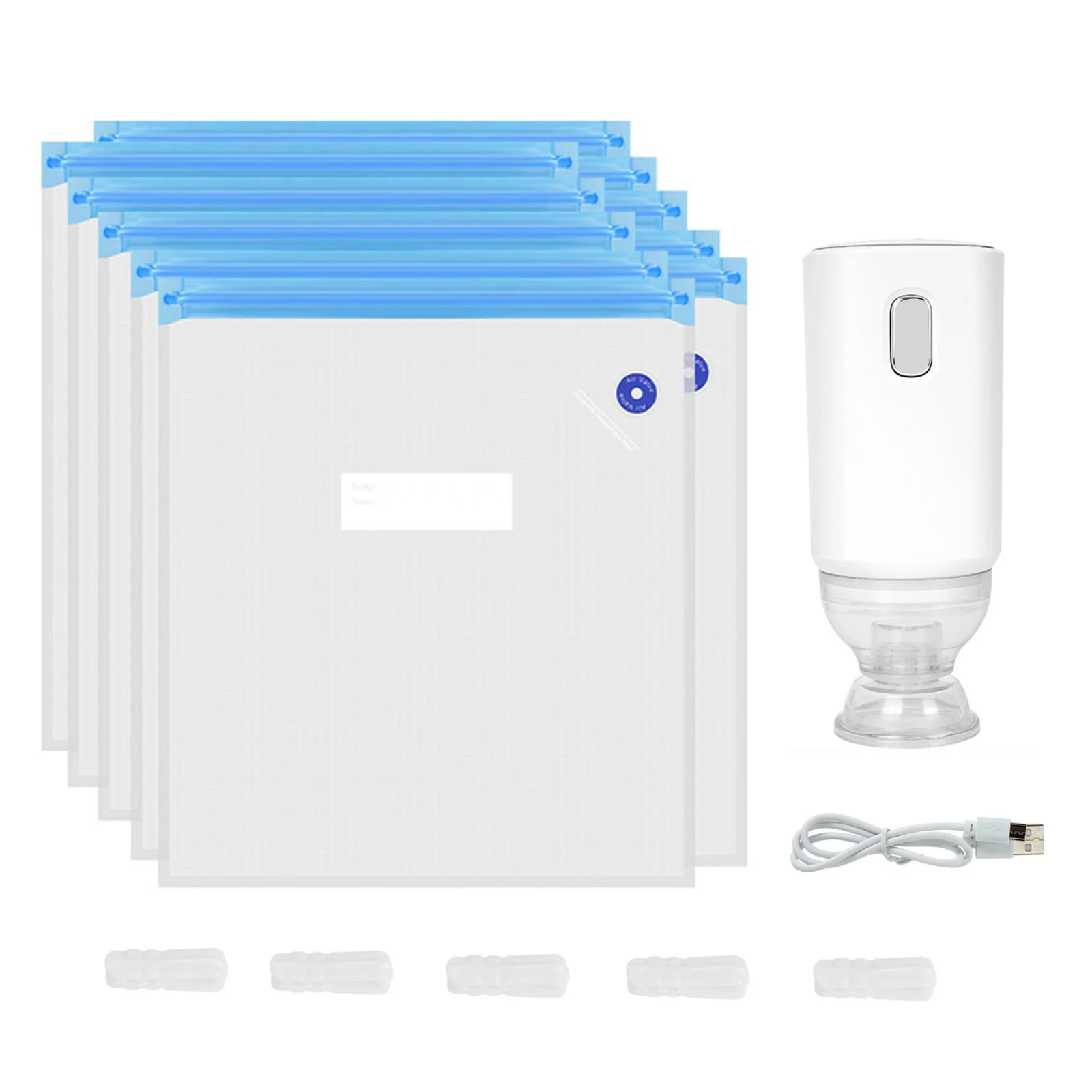 

USB Rechargeable Electric Air Pump Dryer+10PCS Bag Kit for 3D Printer PLA Filament Vacuum Bag One-Key Quick Pumping