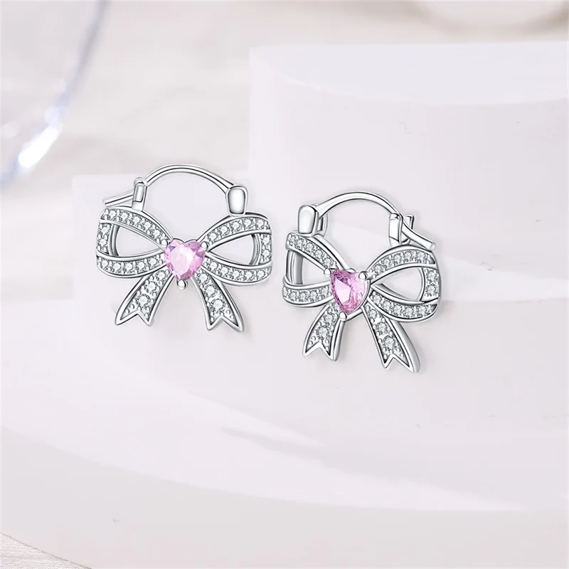 Women's 925 Sterling Silver Bow Princess Powder Sparkling Zircon Trendy Earrings Fit For Wedding Party Exquisite Jewelry 27 Mallzona S7f003c5f47c044bfb5aa417ae1976ed2T Women's 925 Sterling Silver Bow Princess Powder Sparkling Zircon Trendy Earrings Fit For Wedding Party Exquisite Jewelry Mallzona
