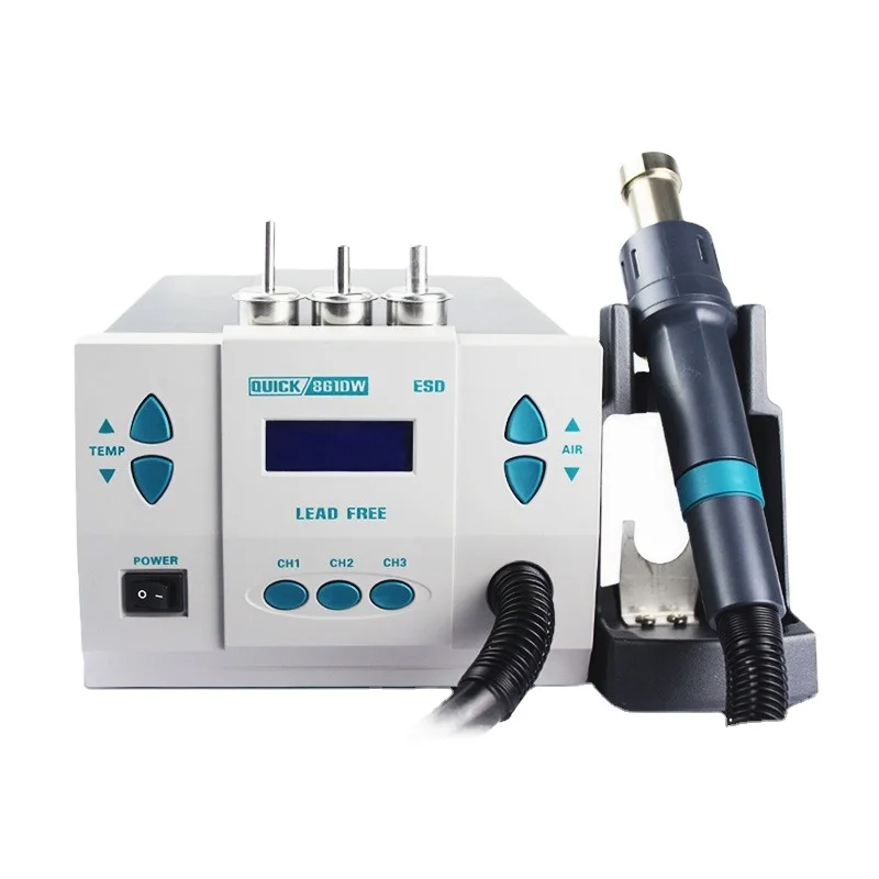 Quick 861DW Hot Air Soldering Station Microcomputer Temperature Hot Air Gun Rework Station Electric Soldering Iron For Phone Wel 
Quick 861DW Hot Air Soldering Station Microcomputer Temperature Hot Air Gun Rework Station Electric Soldering Iron For Phone Wel
