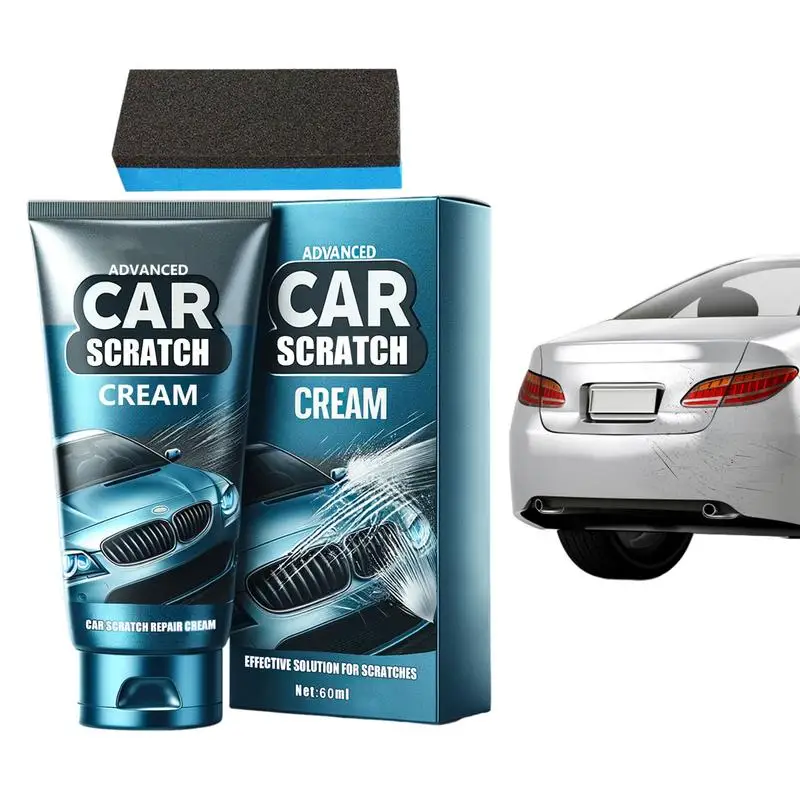 

Car Scratch Remover High Protection Polishing Agent 60ml Car Coat Scratch Repair Paste With Sponge High Protection Car Polish