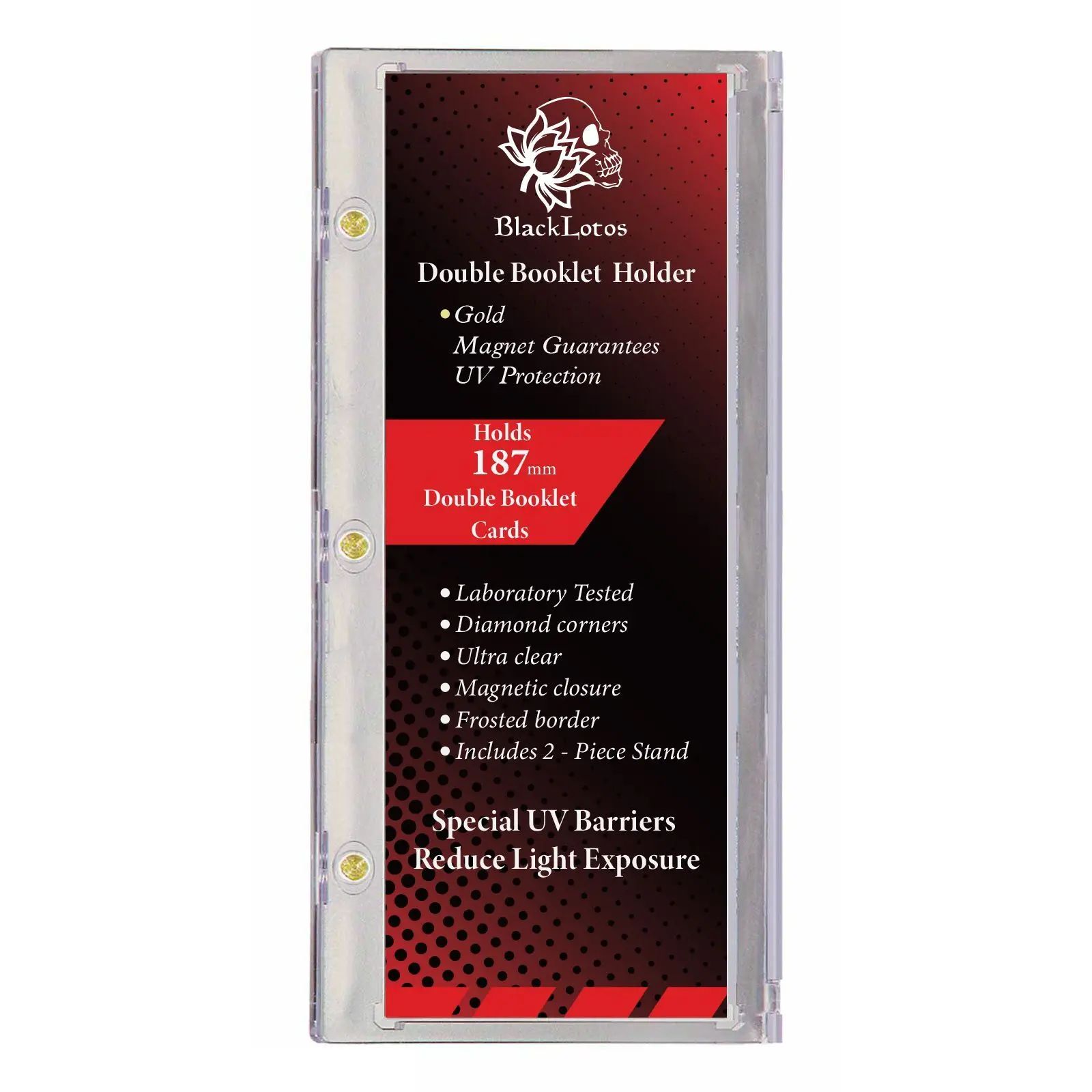Ultra Clear Horizontal Double Booklet Card Holder 187mm - UV ONE-TOUCH MAGNET Brick All Sports All Teams Card Holder With Stand
Ultra Clear Horizontal Double Booklet Card Holder 187mm - UV ONE-TOUCH MAGNET Brick All Sports All Teams Card Holder With Stand