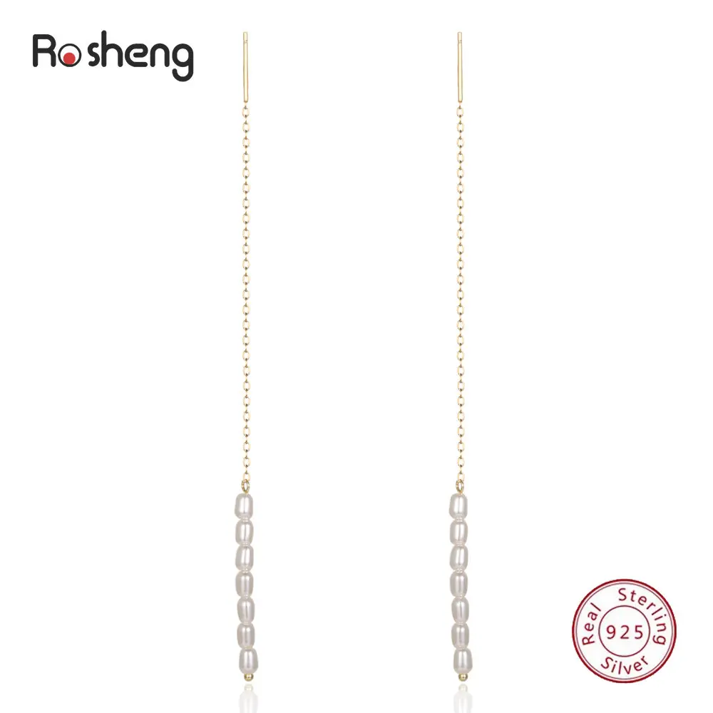 Rosheng Sterling Silver S925 Small Pearls Minimalist Long Line Tassel Ear Stud Earrings for Women Girls Fine Jewelry Accessories
Rosheng Sterling Silver S925 Small Pearls Minimalist Long Line Tassel Ear Stud Earrings for Women Girls Fine Jewelry Accessories