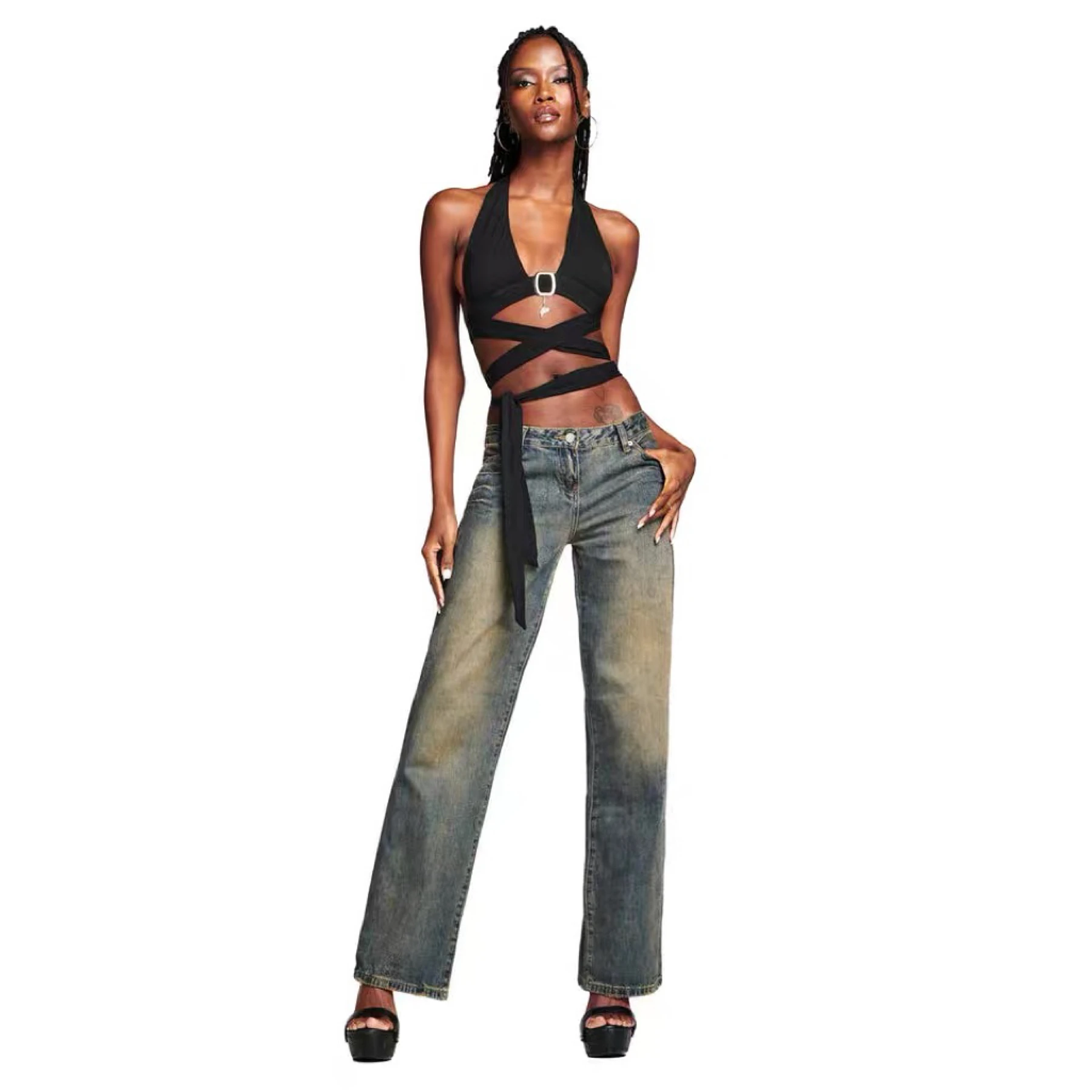 

I.AM.GIA vintage jeans Bella the same low-rise straight leg loose straight leg pants