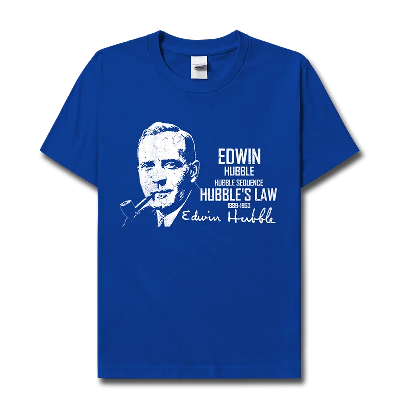 

Мужская хлопковая футболка знаменитости Edwin Powell hube США астронометр право Вселенная теория расширения мужская одежда Новые Топы 01