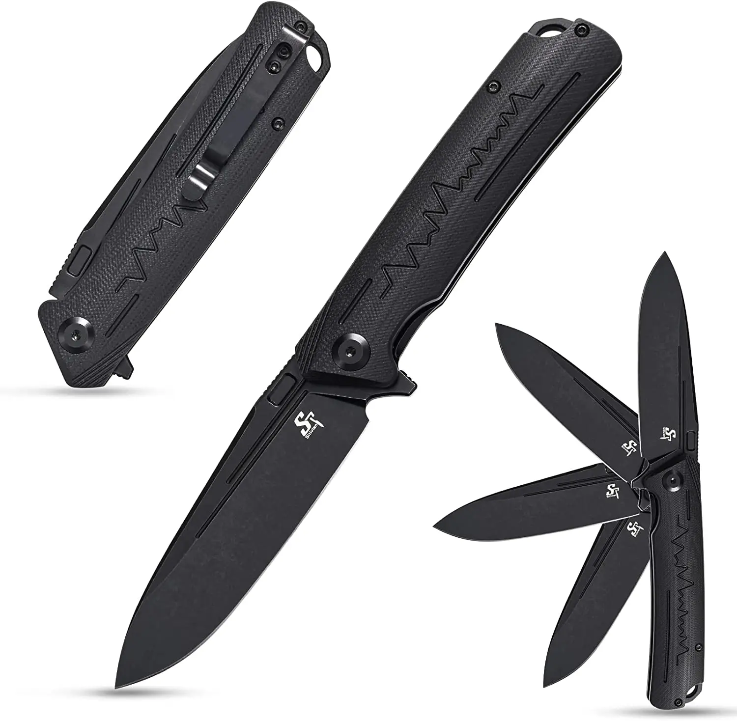

Sitivien ST136 Folding Knife,D2 Steel Blade ,G10 Handle EDC Tool Knifes Pocket Knives for Home Using Camping Survival Working