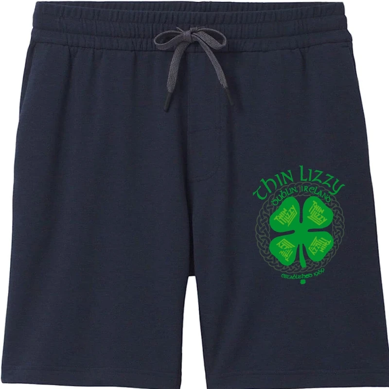 Тонкие мужские шорты Lizzy с четырехлистным клевером для мужчин, черные 
Тонкие мужские шорты Lizzy с четырехлистным клевером для мужчин, черные