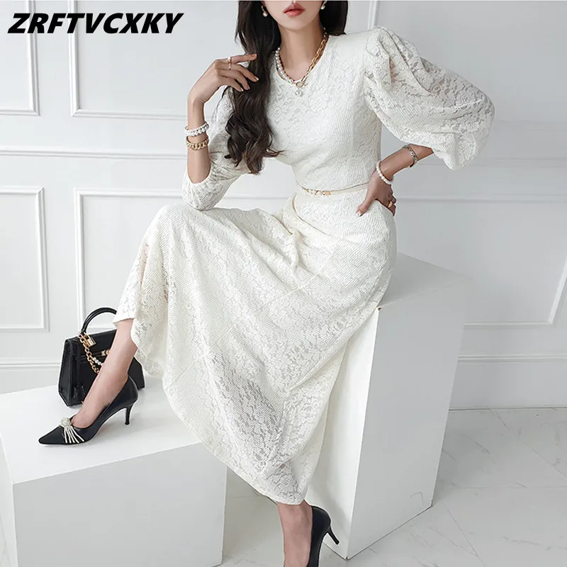 2022 Autumn Women Lace Dresses Vestidos Korean Retro Lantern Sleeve Ladies Fashion Big Swing O-Neck Long Party Casual Dress
2022 Autumn Women Lace Dresses Vestidos Korean Retro Lantern Sleeve Ladies Fashion Big Swing O-Neck Long Party Casual Dress