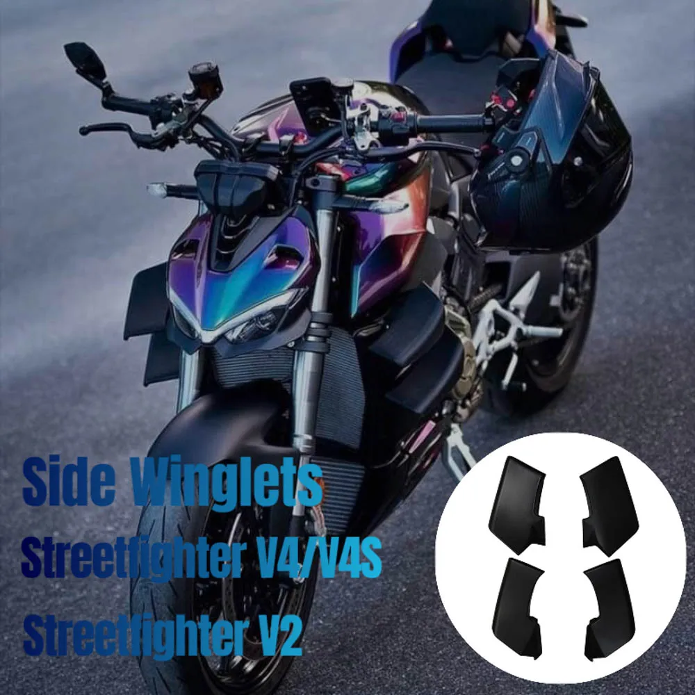 

V4/V4S Winglet Aerodynamic Wing Deflector Spoiler For Ducati Streetfighter V4 V4S 2020-2023 V4SP V2 2022 Motorcycle Fairing Side