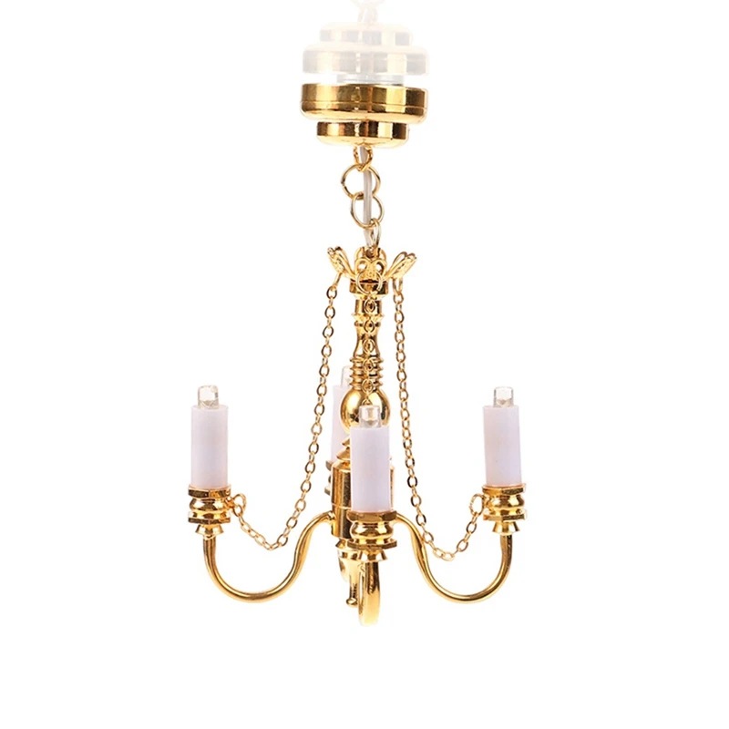 1 PCS 1:12 Dollhouse Mini 4 Arm Ceiling Lamp Chandelier LED Lamp Dollhouse Decoration Gold
1 PCS 1:12 Dollhouse Mini 4 Arm Ceiling Lamp Chandelier LED Lamp Dollhouse Decoration Gold