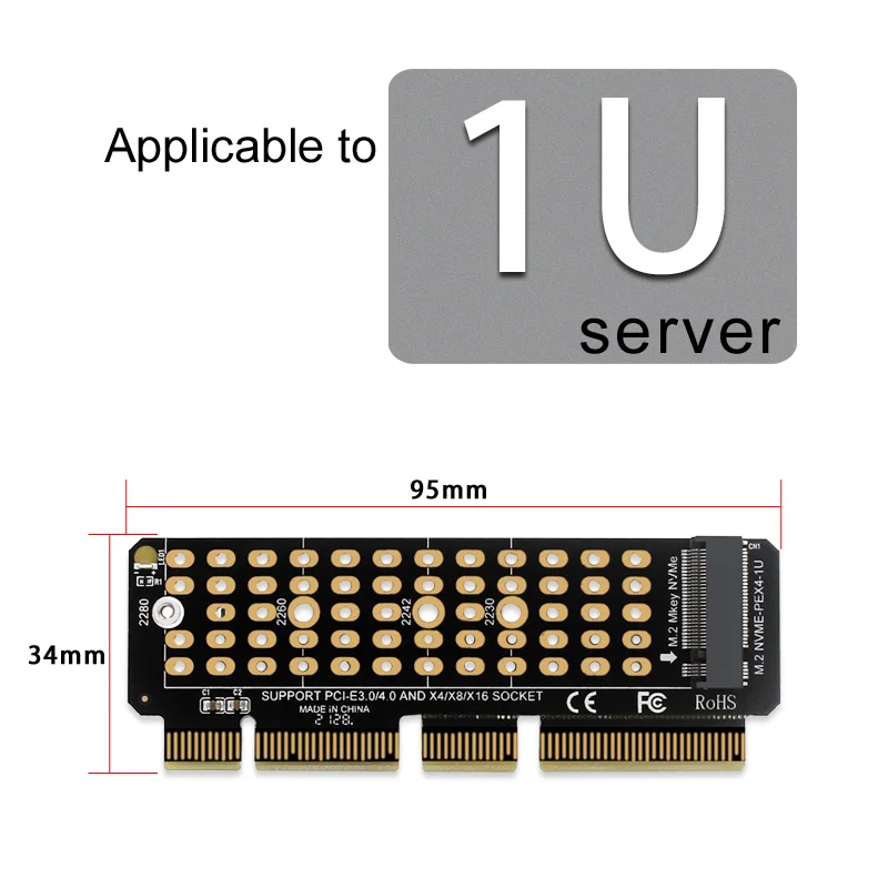 PH41-1U NVME adapter M.2 to PCIE4.0 Full speed X4 Extended MKEY Supports 1U servers
PH41-1U NVME adapter M.2 to PCIE4.0 Full speed X4 Extended MKEY Supports 1U servers