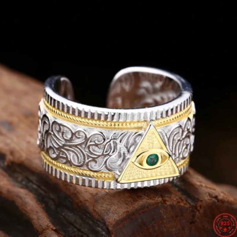 S925 Sterling Silver Rings for Women Men New Fashion Contrast Colored Eye of Horus Eternal Rattan Pattern Jewelry Free Shipping
S925 Sterling Silver Rings for Women Men New Fashion Contrast Colored Eye of Horus Eternal Rattan Pattern Jewelry Free Shipping