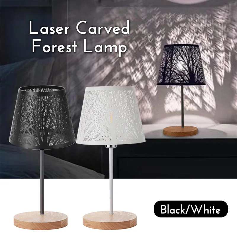 

Nordic Modern Black/White Metal Iron Lampshade Novel Light Cover Table Ceiling Chandelier Tree Shadow Bedroom Light Lamp Cover