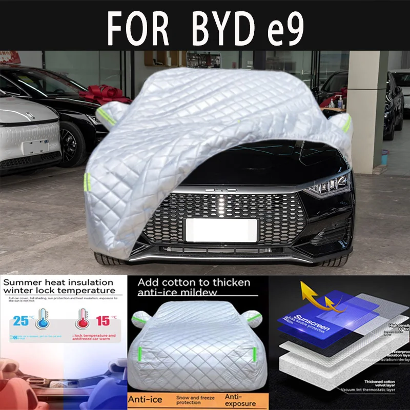 Автомобильный защитный чехол с защитой от града для BYD e9, снежный чехол, солнцезащитный, водонепроницаемые и пыленепроницаемые внешние автомобильные аксессуары
Автомобильный защитный чехол с защитой от града для BYD e9, снежный чехол, солнцезащитный, водонепроницаемые и пыленепроницаемые внешние автомобильные аксессуары