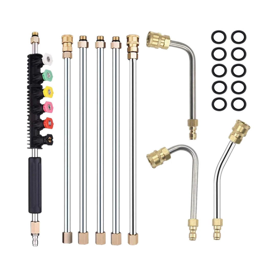 Pressure Washer Extension Wand Set - Upgrade Power Washer Lance with Spray Nozzle Tips Curved Rod 1/4 Inch Quick Connect Repl
Pressure Washer Extension Wand Set - Upgrade Power Washer Lance with Spray Nozzle Tips Curved Rod 1/4 Inch Quick Connect Repl