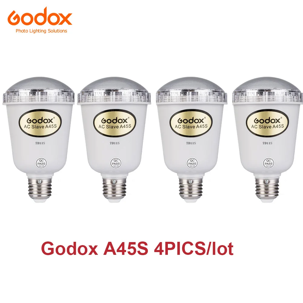 Godox A45S 4PICS/lot 5600K Photo studio Electronic Flashing Lights Photo Studio Strobe Light AC Slave Flash Bulb For E27
Godox A45S 4PICS/lot 5600K Photo studio Electronic Flashing Lights Photo Studio Strobe Light AC Slave Flash Bulb For E27