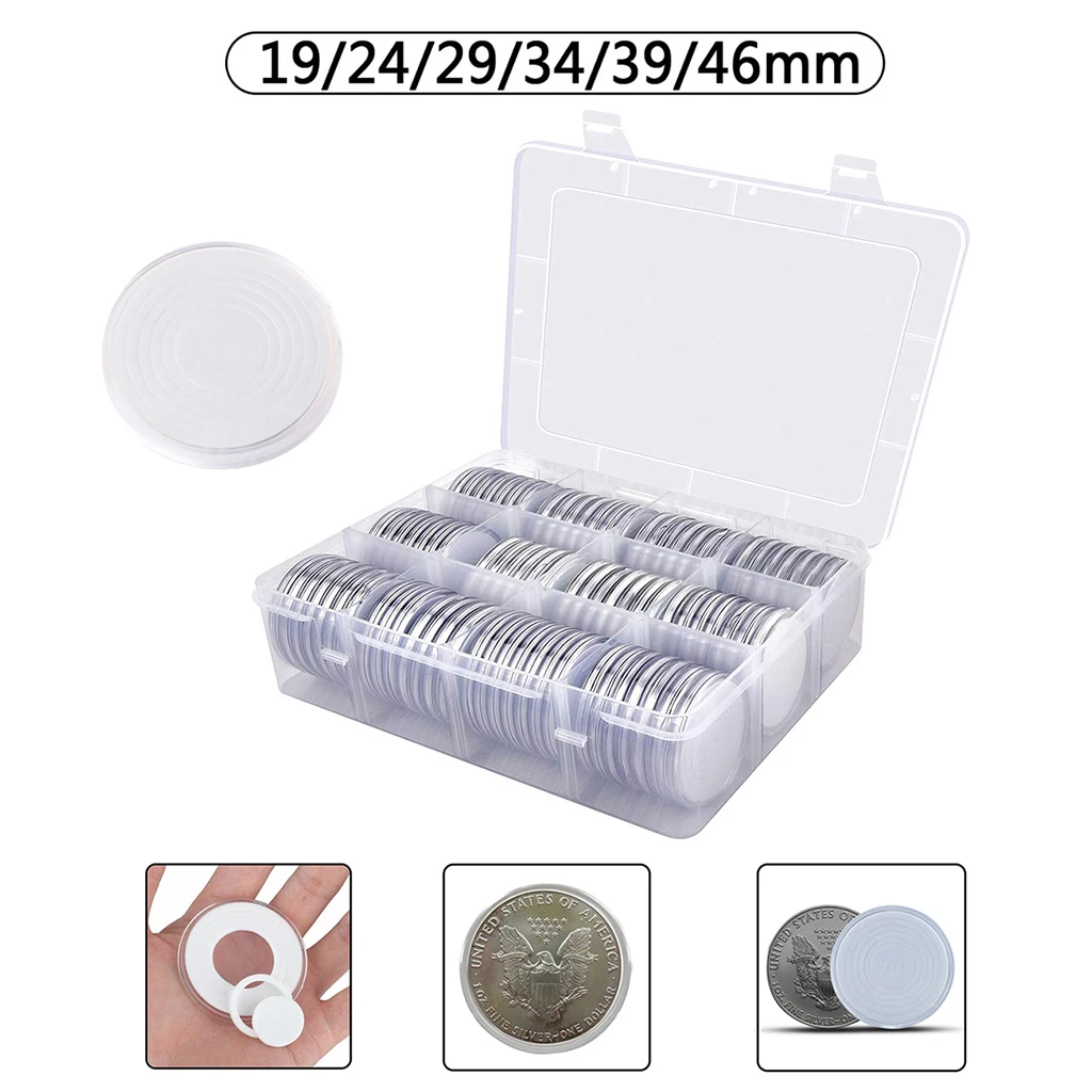 84Pcs 46mm Coin Capsule Holder Coins Collecting Case with Gaskets and Gird Organizer Box for 19/24/29/34/39/46mm Coins Storage
84Pcs 46mm Coin Capsule Holder Coins Collecting Case with Gaskets and Gird Organizer Box for 19/24/29/34/39/46mm Coins Storage