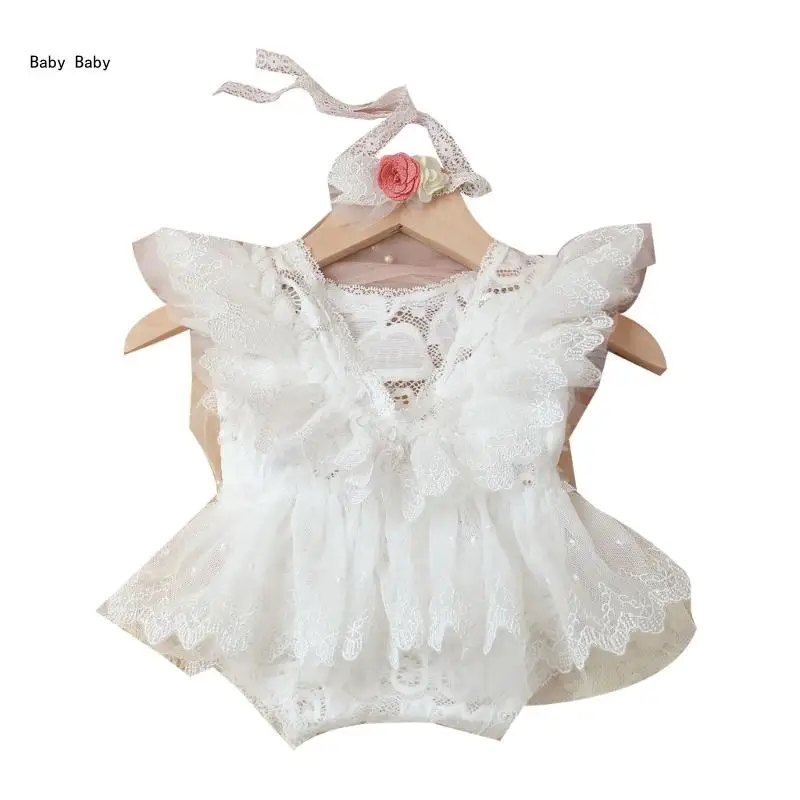 

Baby Girl Photo Costume Lace Romper Newborn Photography Clothes Princess Outfit Q81A